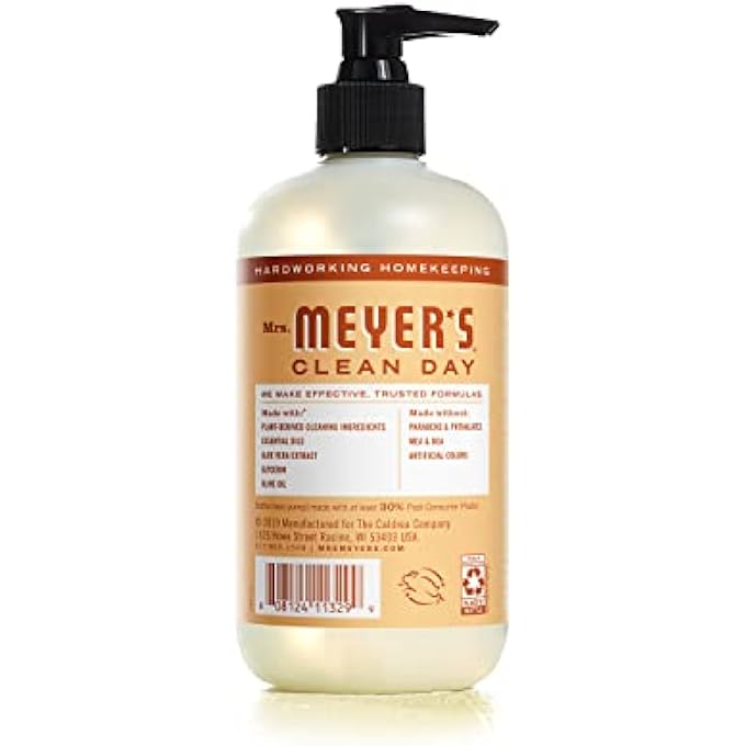 Mrs. Meyer's CLEAN DAY HAND SOAP, MADE WITH ESSENTIAL OILS, BIODEGRADABLE FORMULA, OAT BLOSSOM, 12.5 FL OZ (PACK OF 6) - Image 2
